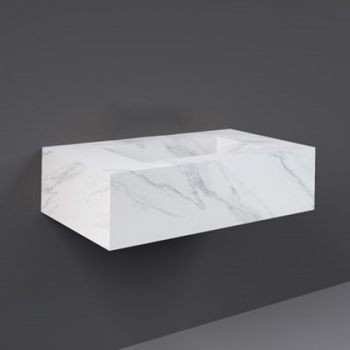 RAK-Precious 800mm Wall Mounted Counter Wash Basin with 0th in Carrara