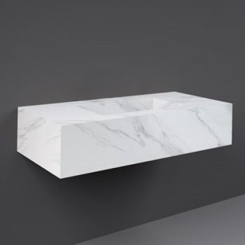 RAK-Precious 1000mm Wall Mounted Counter Wash Basin with 0th in Carrara