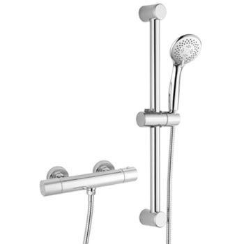 Cool Touch Round Exposed Thermostatic Shower Valve with Slide Rail Kit (WRAS) - RAKSHW6016