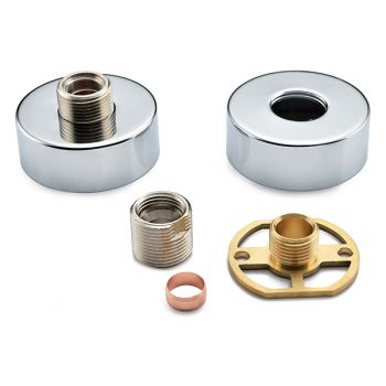 Exposed Round Shower Bar Mixer Easy Fitting Kit (Pair)