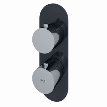 RAK-Feeling Round Single Outlet Thermostatic Concealed Shower Valve in Black