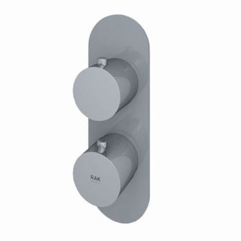 RAK-Feeling Round Single Outlet Thermostatic Concealed Shower Valve in Grey