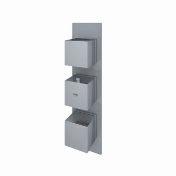 RAK-Feeling Square Dual Outlet Thermostatic Concealed Shower Valve in Grey