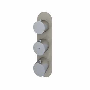 RAK-Feeling Round Dual Outlet Thermostatic Concealed Shower Valve in Cappuccino