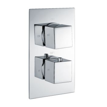 Square Single Outlet, 2 Handle Thermostatic Concealed Shower Valve