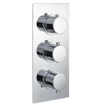Round Triple Outlet, 3 Handle Thermostatic Concealed Shower Valve