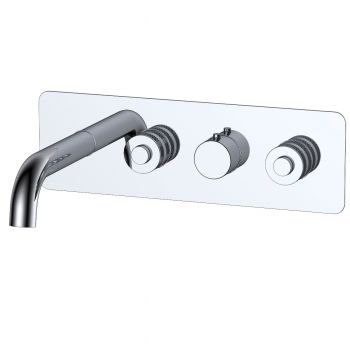 RAK-Prima Tech Dual Outlet Concealed Thermostatic Bath and Shower with Back Plate (Horizontal)