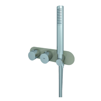 RAK-Feeling Round Horizontal Dual Outlet Thermostatic Concealed Shower Valve with Wall Outlet in Cappuccino