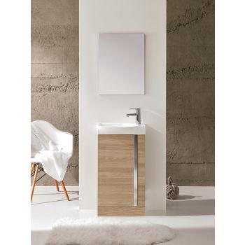 Elegance Floor-Standing Cloakroom Unit and Mirror Set - Walnut