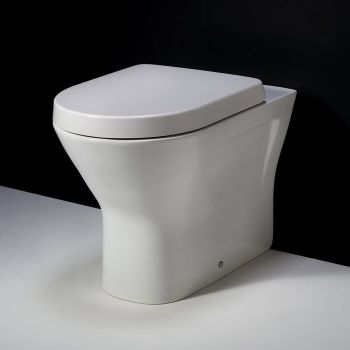RAK-Resort Extended Comfort Height 45cm Back to Wall WC Pan with Wrap Over Soft Close Seat
