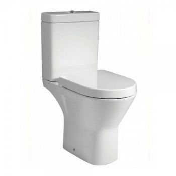 RAK-Resort Maxi Close Coupled Open Back WC Pan, Cistern and Wrap Over Soft Close Seat