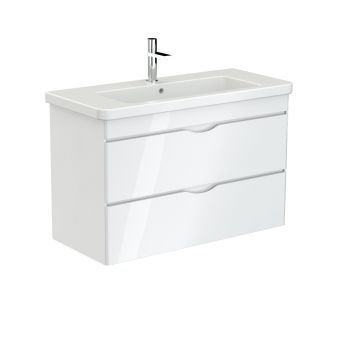 Saneux INDIGO 2-drawer unit gloss white for 100cm basin Gloss White