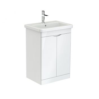 Saneux INDIGO 2-door unit floor mounted gloss white for 60cm basin