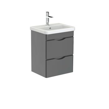 Saneux INDIGO 2-drawer unit gloss grey for 50cm basin Gloss Grey