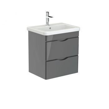 Saneux INDIGO 2-drawer unit gloss grey for 60cm basin Gloss Grey