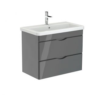 Saneux INDIGO 2-drawer unit gloss grey for 80cm basin Gloss Grey