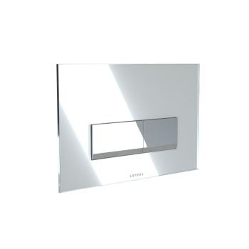Saneux Flush Plate - Glass White, square