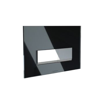 Saneux Flush Plate - Glass Black, square
