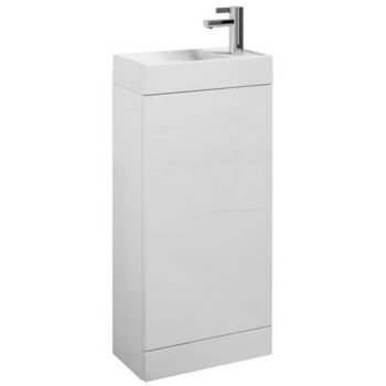 Saneux QUADRO Cloakroom washbasin + unit floor-mounted - gloss white