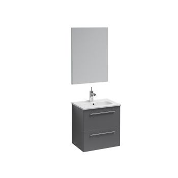 Street Wall-Hung Vanity Unit and Mirror Set - Anthracite