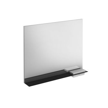 Structure 900mm Illuminated Mirror with Black Shelf & Storage Cases