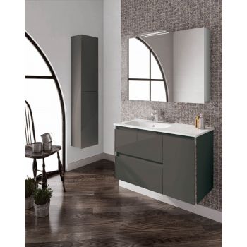 Valencia 900mm 2 Drawer, 1 Door Wall-Hung Vanity Unit - Anthracite