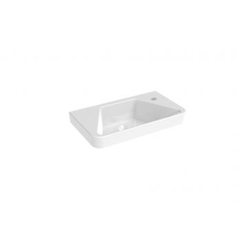 Saneux HYDE 50x28cm Cloakroom Washbasin - Right TH Gloss White