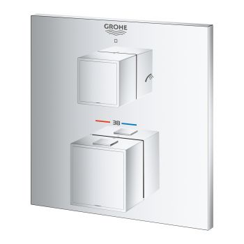 Grohe Grohtherm Cube Thermostatic bath tub mixer for 2 outlets with integrated shut off/diverter valve
